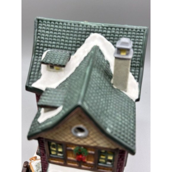 Christmas Delights House Glass Windows Inside Scene Porcelain Hand Painted Chin - Picture 5 of 12